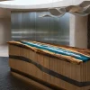 Handcrafted Epoxy River Countertop with Walnut and Ocean Beach epoxy resin in a Live Edge design SKU ERC061
