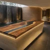 Designer Live Edge Epoxy River Countertop made with Walnut and Black epoxy resin reference ERC064