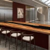 Custom Walnut River Solid Color Epoxy Countertop with Black Epoxy SCET002