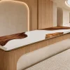 Custom Walnut Live Edge Solid Color Epoxy Countertop with White Epoxy SCET006