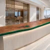 Custom Walnut Live Edge Solid Color Epoxy Countertop with Green Epoxy SCET009