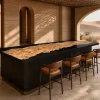 Custom French Poplar Live Edge Solid Color Epoxy Countertop with Black Epoxy SCET015